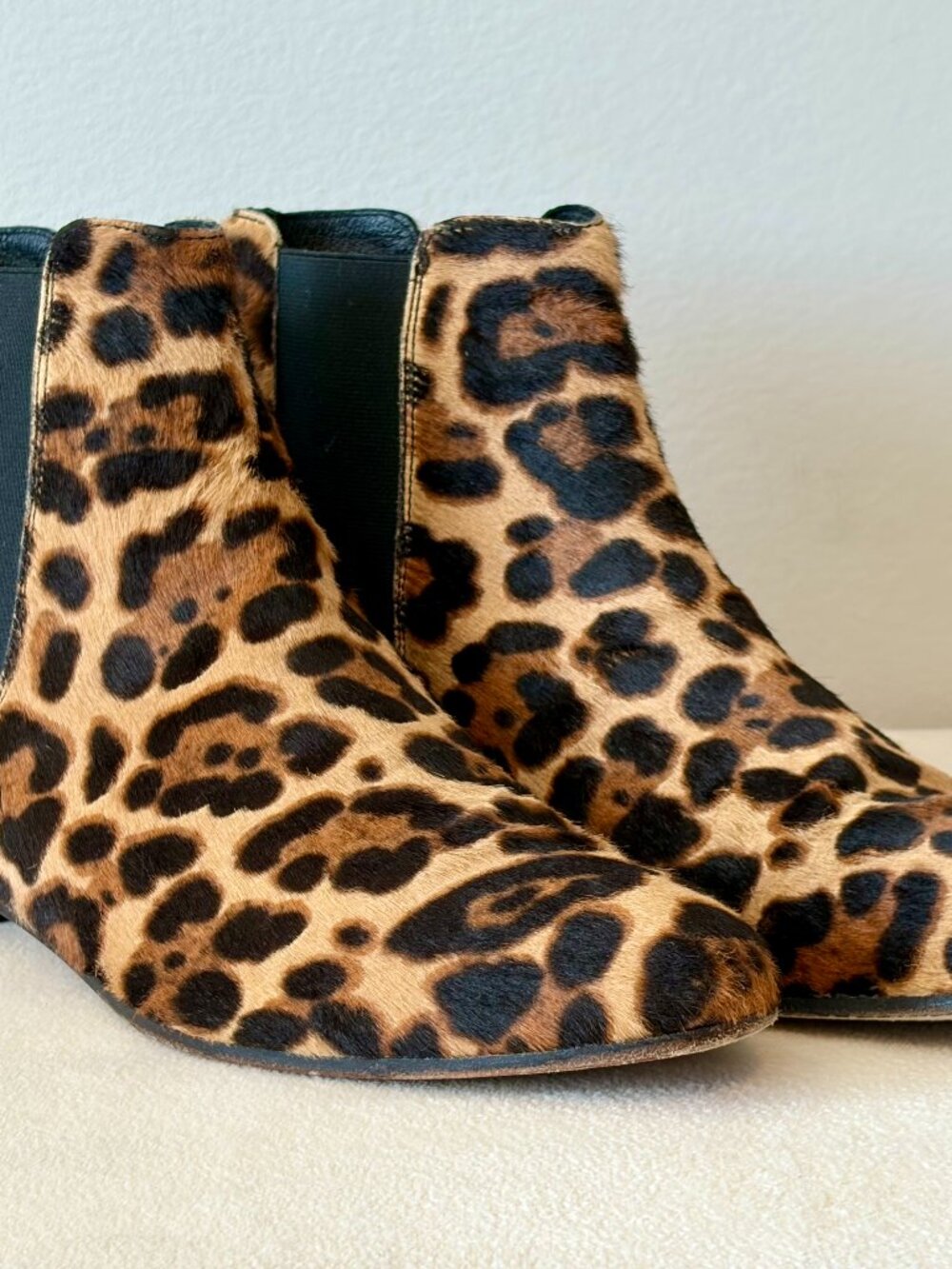 J. Crew Animal Print Cow Hair/Leather Ankle Boots